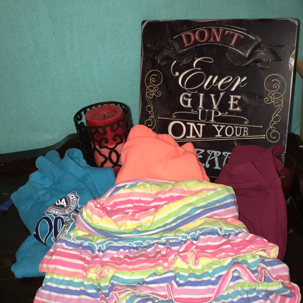 Bundle of girls bottoms 3 size 7 and 1 size 10